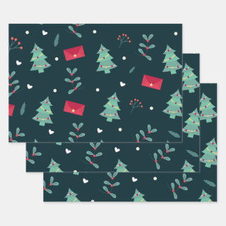 Papier à écrêtage de Noël Jeu de 3 feuilles plates