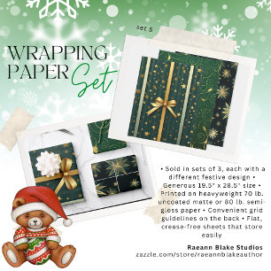 Papier à écrêtage de Noël Jeu de 3 feuilles plates