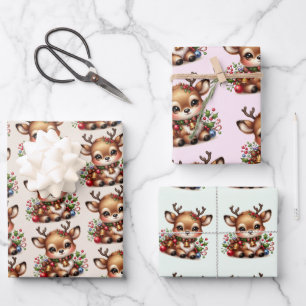 Papier à écrêtage de Noël Reindeer Plaque-3sets