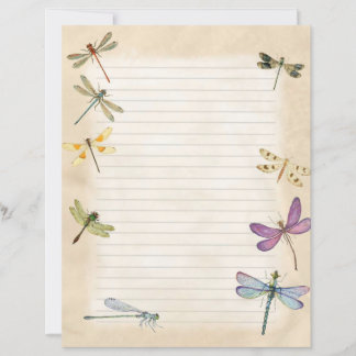 Papier à écriture linéaire à libellules