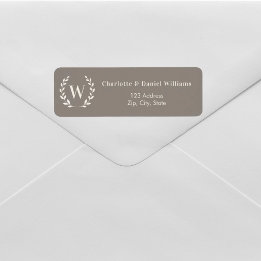 Papier à en-tête avec monogramme initial taupe et
