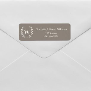 Papier à en-tête avec monogramme initial taupe et