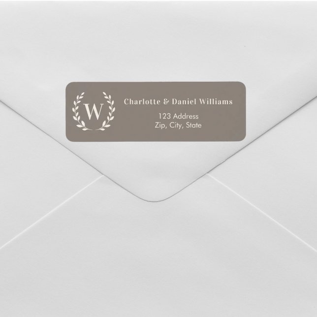 Papier à en-tête avec monogramme initial taupe et  (Créateur téléchargé)