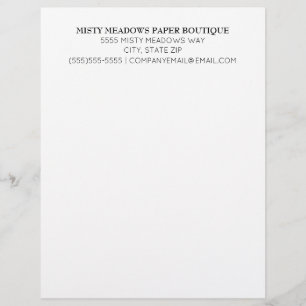 Papier à en-tête blanc simple de base