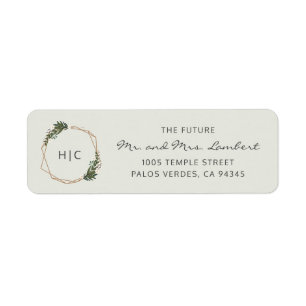 Papier à en-tête de mariage à monogramme géométriq