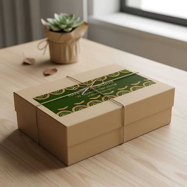 Papier à en-tête de style Art Déco jaune olive ave (Créateur téléchargé)