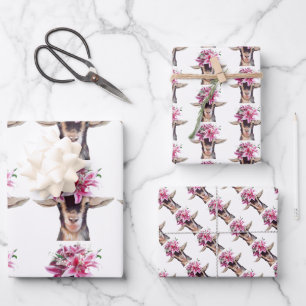 Papier à enveloppement cadeau Lilly le chèvre