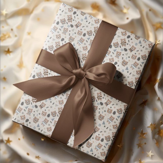 Papier à enveloppement de l'ours de Noël série de  (Créateur téléchargé)