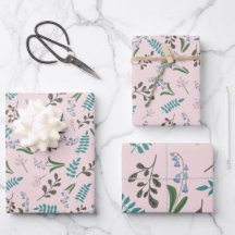 Papier à enveloppement floral en bois enchâssé