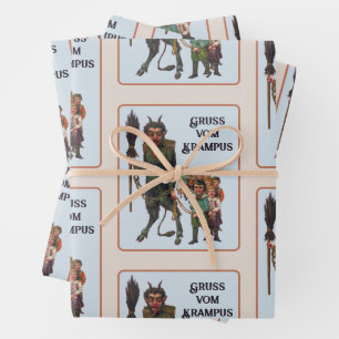 Papier à enveloppement Krampus Feuille plate Ensem
