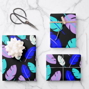 Papier à enveloppement motif feuille coloré