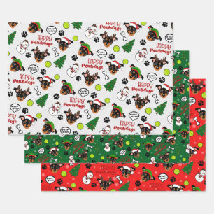 Papier à enveloppement pour chien de Noël BT2MPS