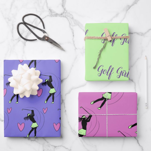 Papier à enveloppement pour filles de golf (Recto)