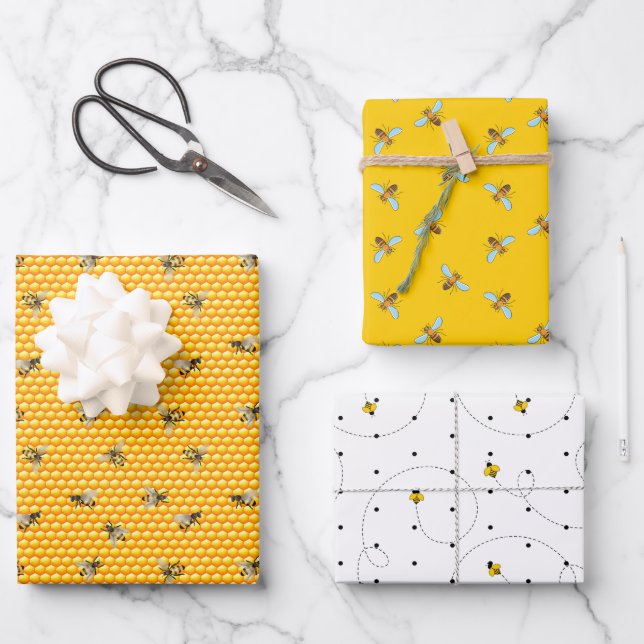 Papier à enveloppement quatre pour abeilles (Recto)