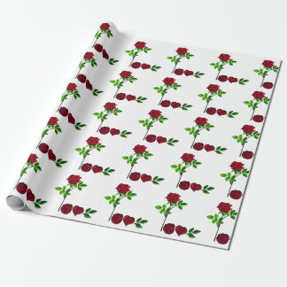 Papier à enveloppement rose LOVE - cadeau floral p