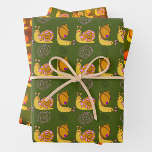 Papier à envelopper à motifs d'escargot