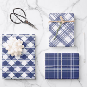 Papier à envelopper bleu et blanc de la Marine Jeu