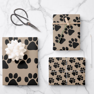 Papier à envelopper - Empreintes de pattes de chio