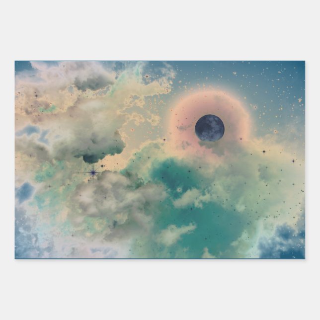 Papier à envelopper ensemble de 3 SKIS DE NUIT ET  (Devant)