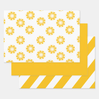 Papier à envelopper Feuille plate RETRO JAUNE CLAI