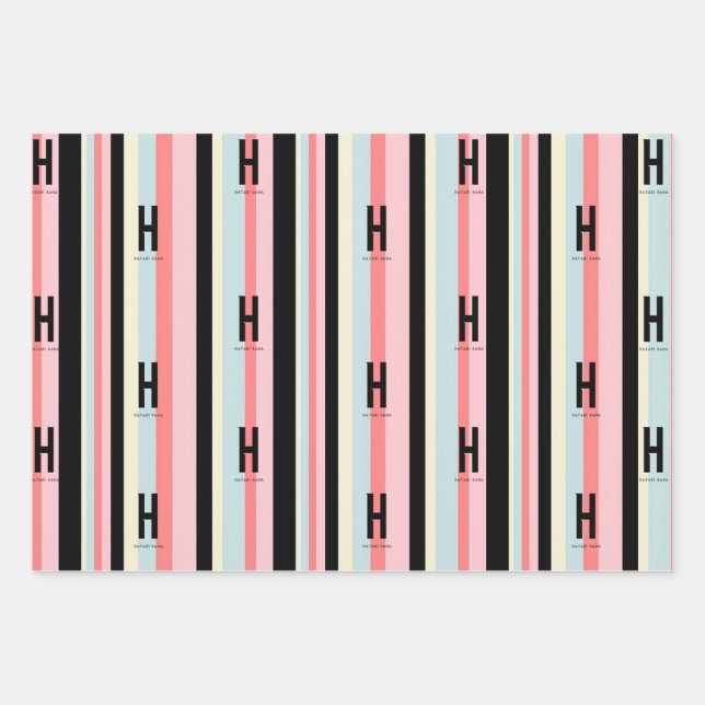 Papier à envelopper "Happy Stripes" par HATARI SAN (Devant)