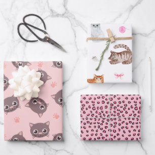 Papier à envelopper Kitty, Papier cadeau Cat