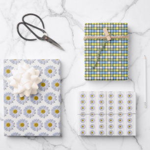 Papier à envelopper - Nouvelle marguerite blanche 