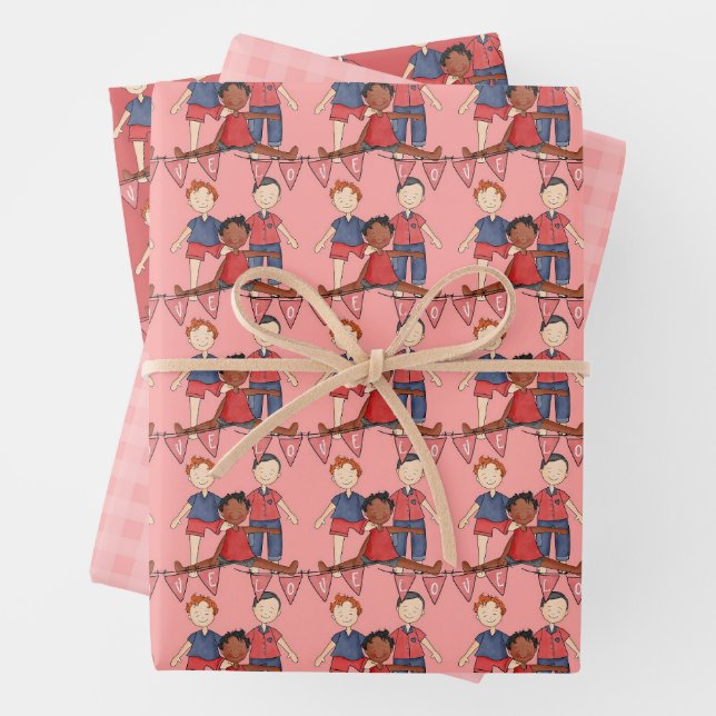 Papier à envelopper Valentines masculines (En situation)