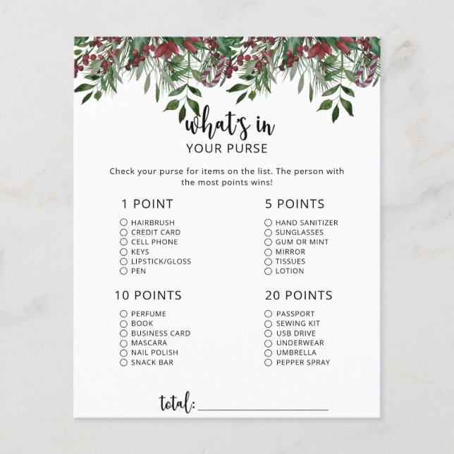 Papier À feuillage persistant Whats dans votre sac à main (Devant)