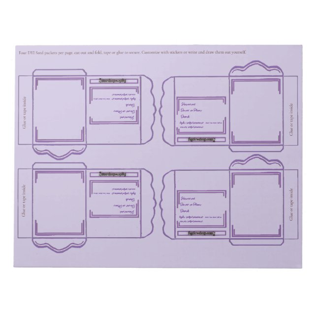 Papier à graines violet Bloc-notes DIY (Devant)
