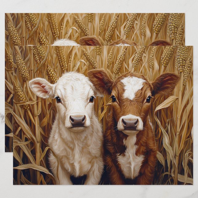 Papier à grappes de maïs de la vache mûre (Devant / Derrière)