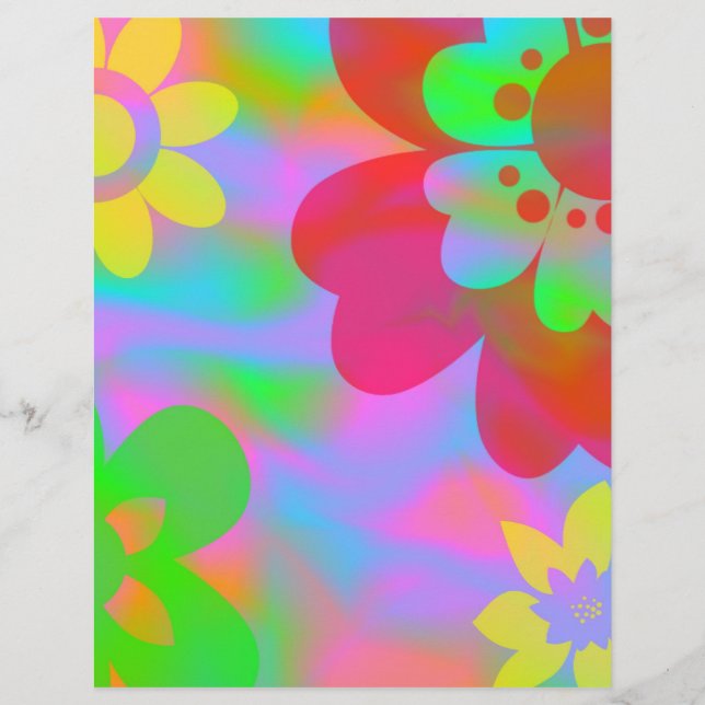 Papier à gratte-ciel à fleurs (Devant)