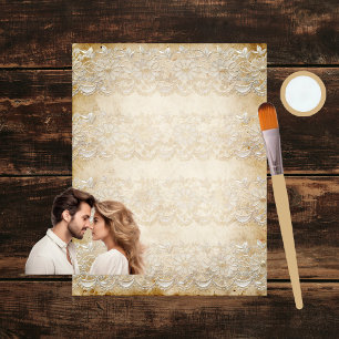 Papier à gratte-ciel en dentelle vintage