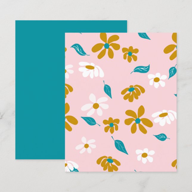 Papier à gratte-ciel rose Turquoise (Devant / Derrière)
