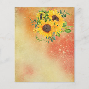 Papier à gratte-ciels à tournesol jaune et rouge