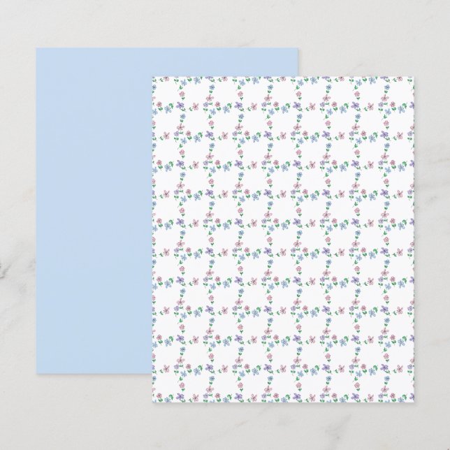 Papier à grilles bleu pastel bleu rose (Devant / Derrière)