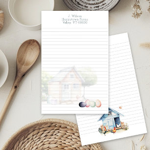 Papier à Lettre Aligné Vendeur d'Oeufs de Ferme de
