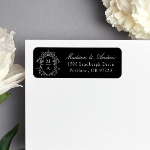 Papier à Lettre de Mariage à Monogramme Crête Élég