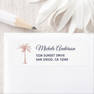 Papier à lettre de mariage Arbre Palm Or Rose Mari