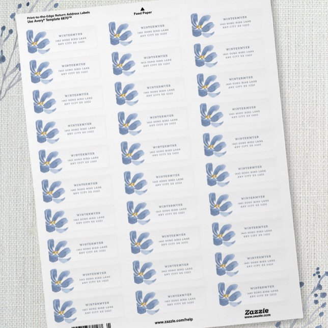 Papier à lettre de retour de mariage floral bleu p (Créateur téléchargé)
