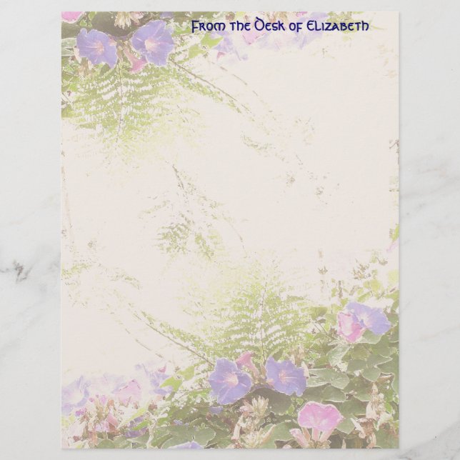 Papier à Lettre Fougères et Volubilis (Devant)