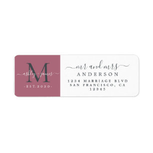 Papier à lettre monogramme de jeunes mariés Adress