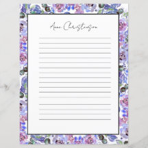 Papier à lettres à monogramme floral élégant
