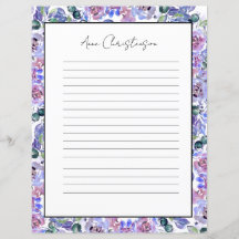 Papier à lettres à monogramme floral élégant