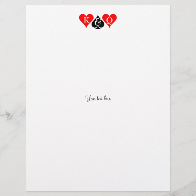 Papier à lettres à thème mariage Las Vegas (Devant)