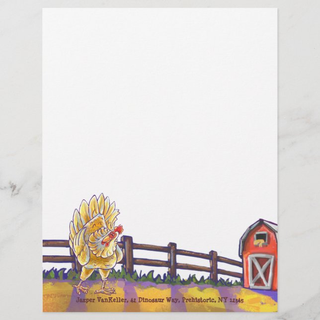 Papier à lettres au poulet (Devant)