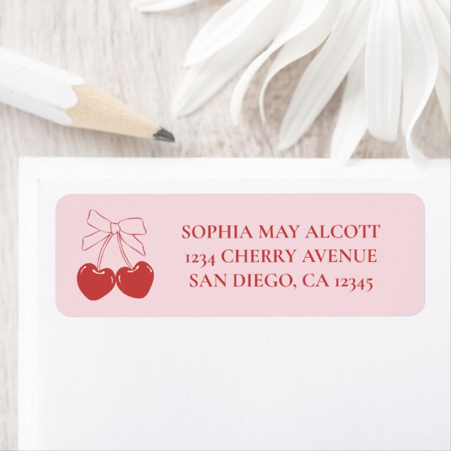 Papier à lettres Coquette Rose et Rouge avec Ruban (En situation)