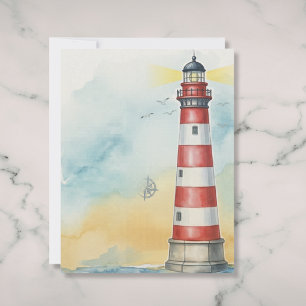 Papier à lettres côtier aquarelle Phare