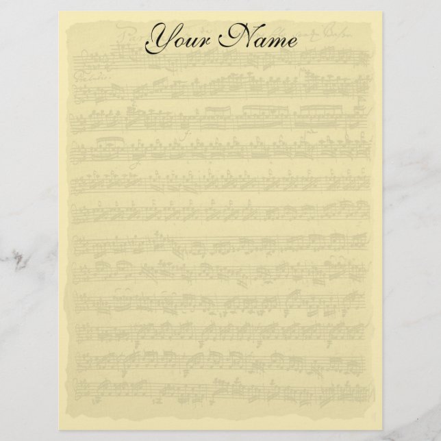 Papier à lettres de la Partita de Bach (Devant)