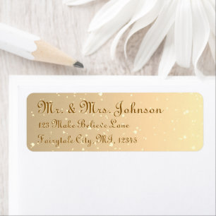Papier à lettres de mariage royal pailleté or